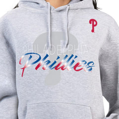 Philadelphia Phillies G-III 4Her by Carl Banks Women's Shadow Logo Graphic Pullover Hoodie Heather Gray