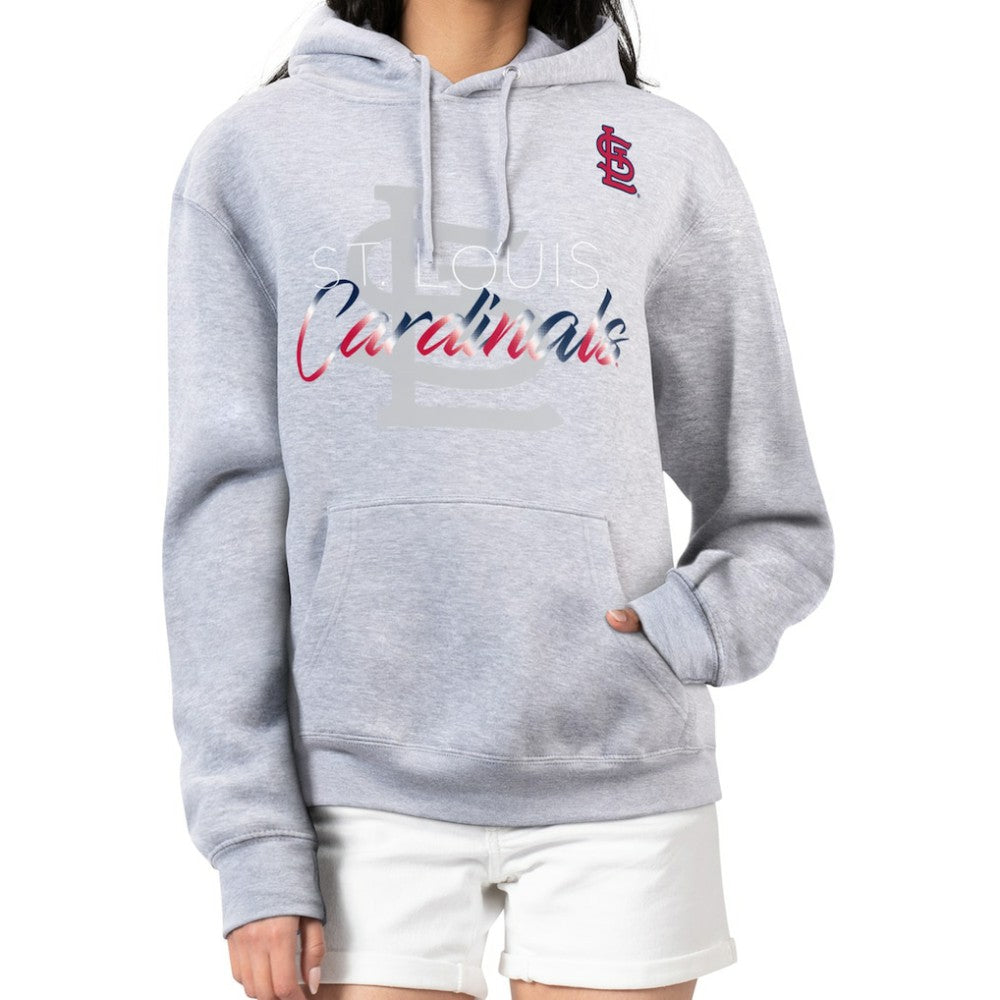 St. Louis Cardinals G-III 4Her by Carl Banks Women's Shadow Logo Graphic Pullover Hoodie Heather Gray