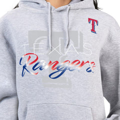 Texas Rangers G-III 4Her by Carl Banks Women's Shadow Logo Graphic Pullover Hoodie Heather Gray