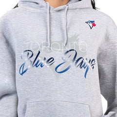 Toronto Blue Jays G-III 4Her by Carl Banks Women's Shadow Logo Graphic Pullover Hoodie Heather Gray