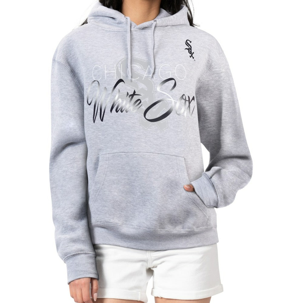 Chicago White Sox G-III 4Her by Carl Banks Women's Shadow Logo Graphic Pullover Hoodie Heather Gray