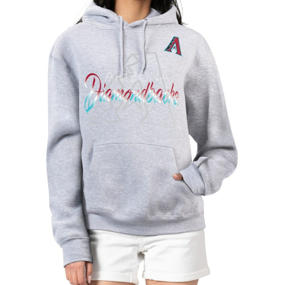 Arizona Diamondbacks G-III 4Her by Carl Banks Women's Shadow Logo Graphic Pullover Hoodie Heather Gray