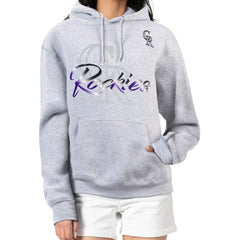 Colorado Rockies G-III 4Her by Carl Banks Women's Shadow Logo Graphic Pullover Hoodie Heather Gray
