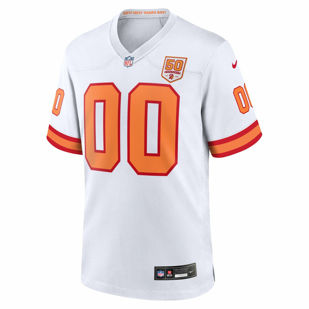76 Tampa Bay Buccaneers 50th Season Custom Game Jersey - White discount
