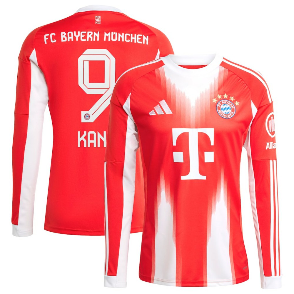Harry Kane Bayern Munich 2025/26 Home Replica Long Sleeve Jersey - Red cheap