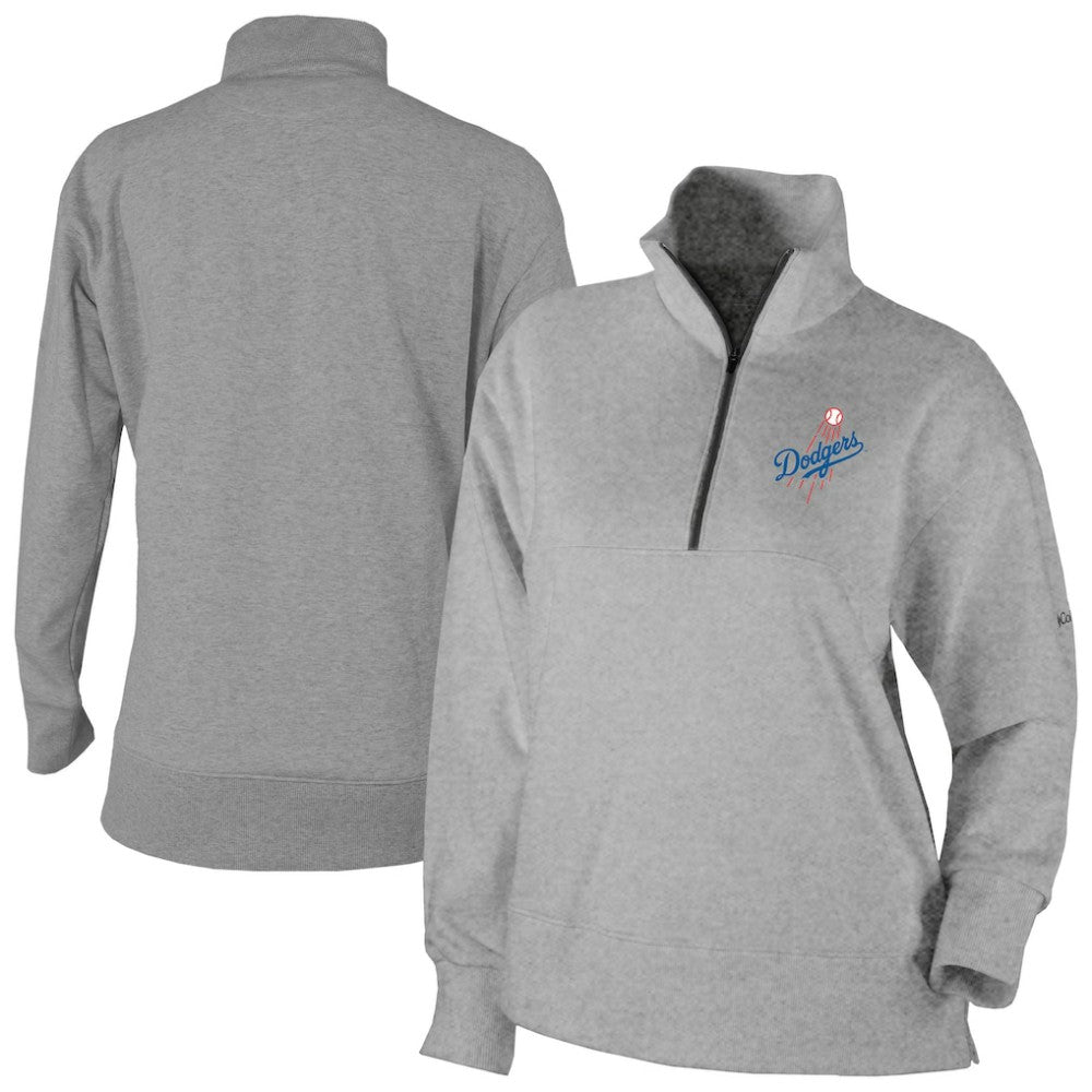 Los Angeles Dodgers Women's Birchwood Hills Quarter-Zip Pullover Gray