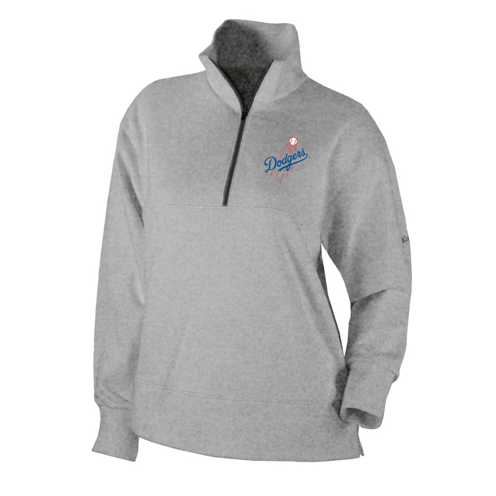 Los Angeles Dodgers Women's Birchwood Hills Quarter-Zip Pullover Gray