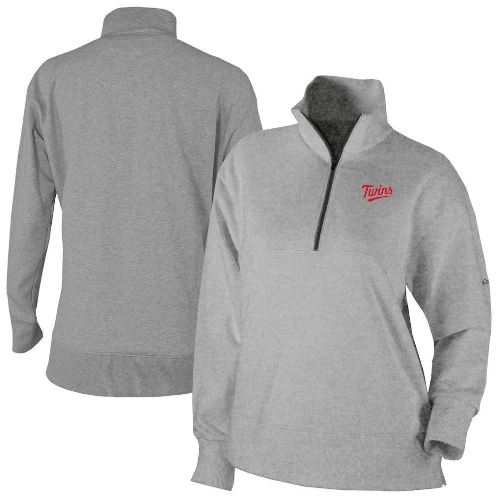 Minnesota Twins Women's Birchwood Hills Quarter-Zip Pullover Gray