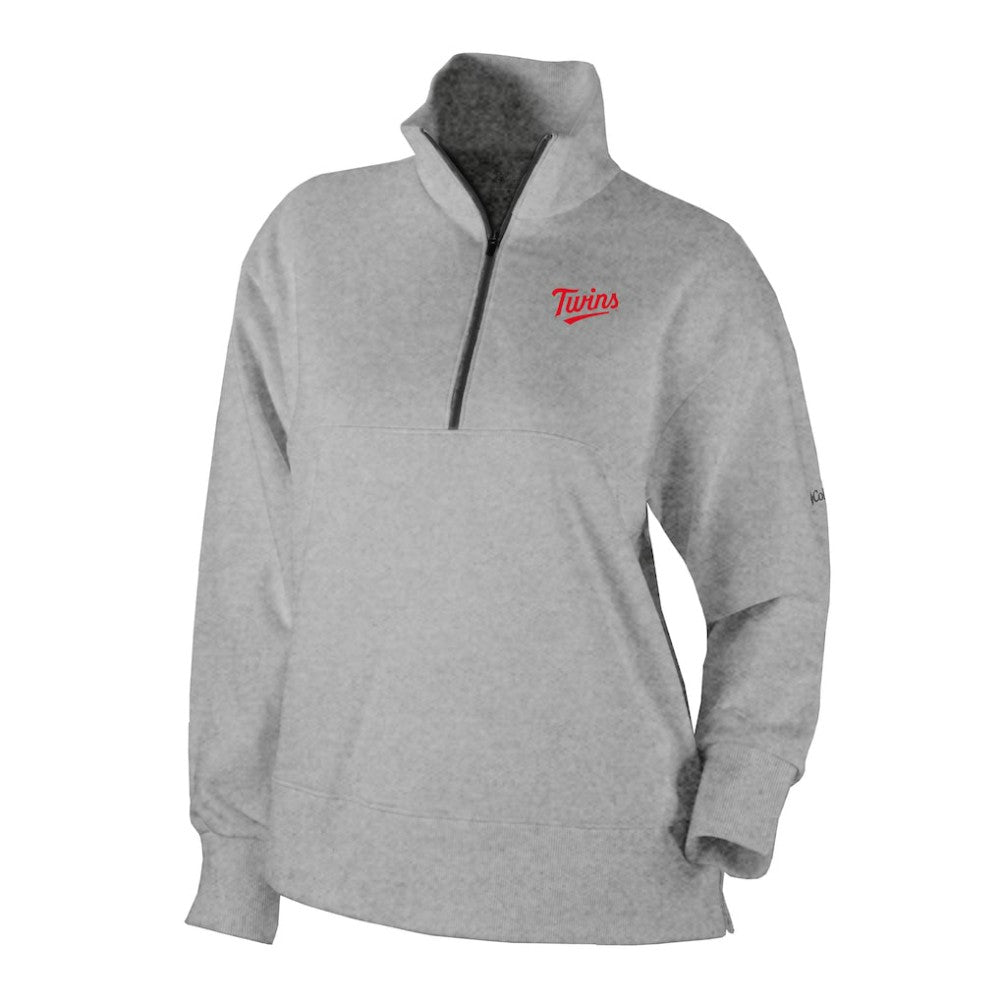 Minnesota Twins Women's Birchwood Hills Quarter-Zip Pullover Gray