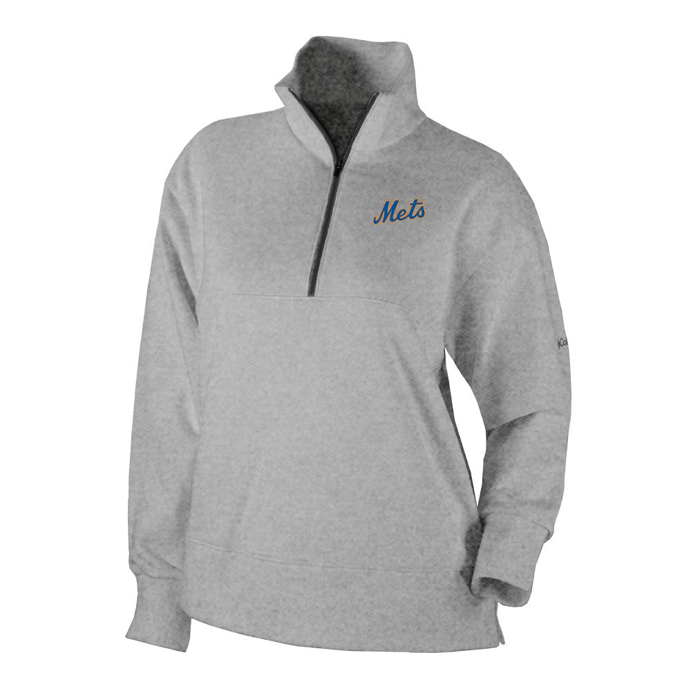 New York Mets Women's Birchwood Hills Quarter-Zip Pullover Gray