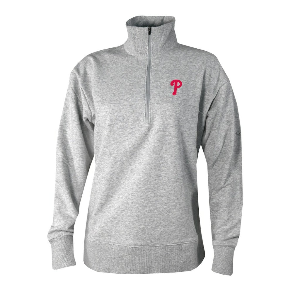 Philadelphia Phillies Women's Birchwood Hills Quarter-Zip Pullover Gray