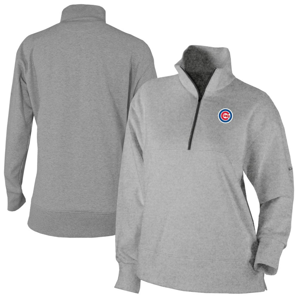 Chicago Cubs Women's Birchwood Hills Quarter-Zip Pullover Gray