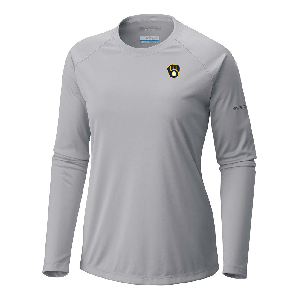 Milwaukee Brewers Tidal Tee II Long Sleeve T-Shirt Gray