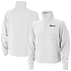 Miami Marlins Women's Wickhams Hills Raglan Omni-Wick Quarter-Zip Pullover White