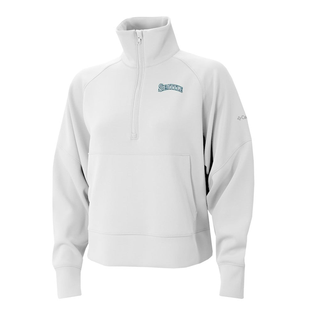 Seattle Mariners Women's Wickhams Hills Raglan Omni-Wick Quarter-Zip Pullover White