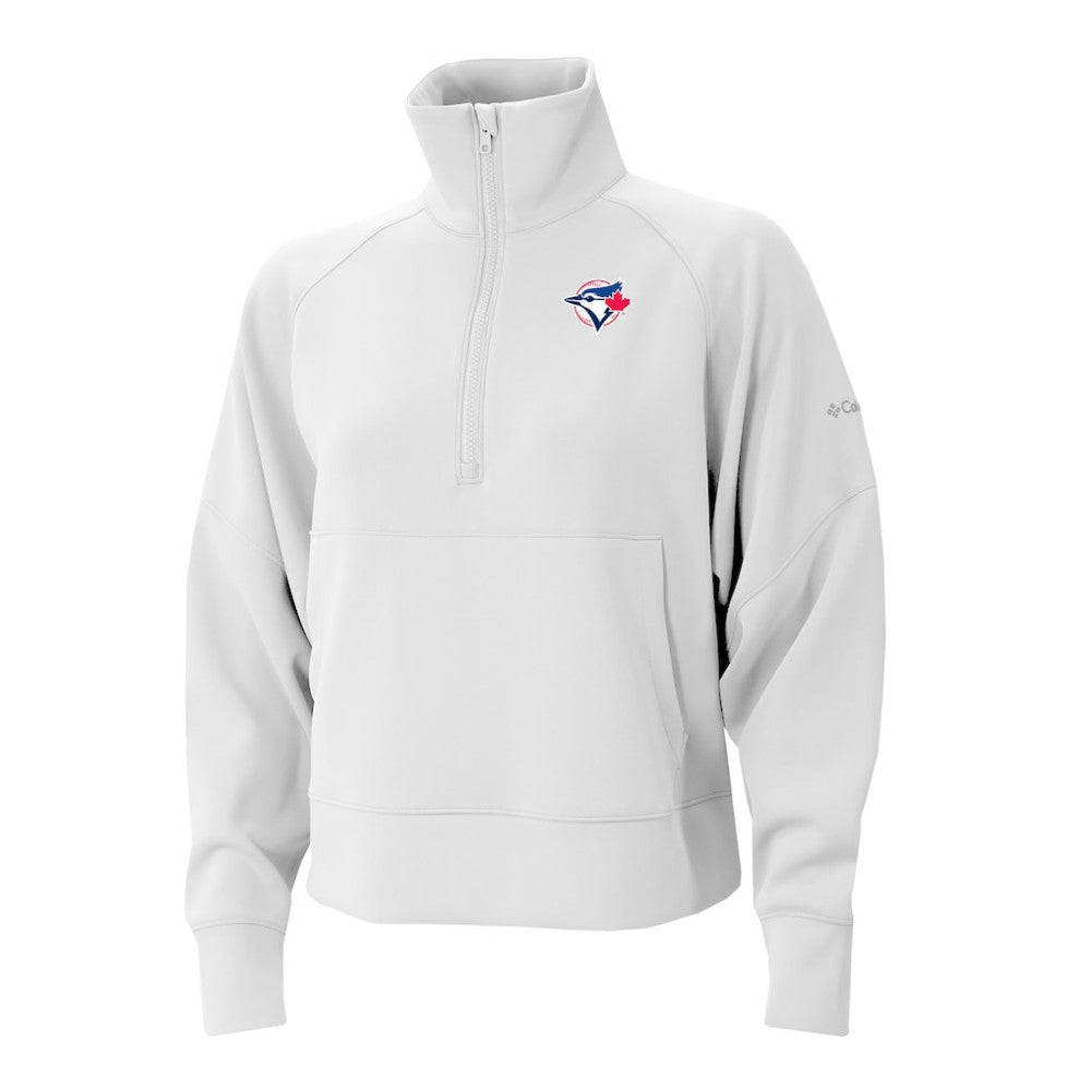 Toronto Blue Jays Women's Wickhams Hills Raglan Omni-Wick Quarter-Zip Pullover White