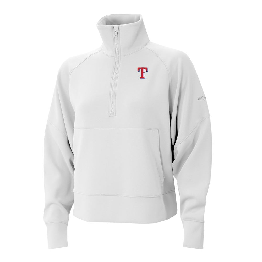 Texas Rangers Women's Wickhams Hills Raglan Omni-Wick Quarter-Zip Pullover White