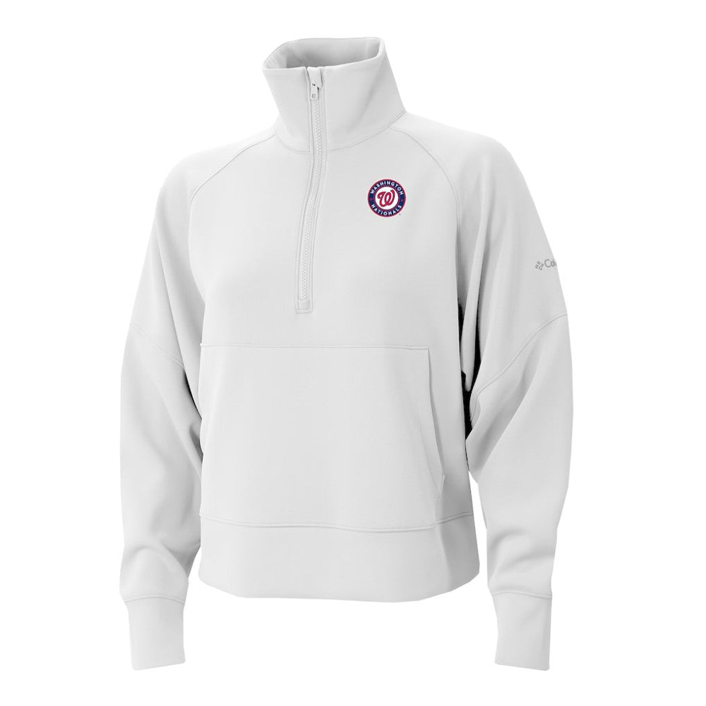 Washington Nationals Women's Wickhams Hills Raglan Omni-Wick Quarter-Zip Pullover White