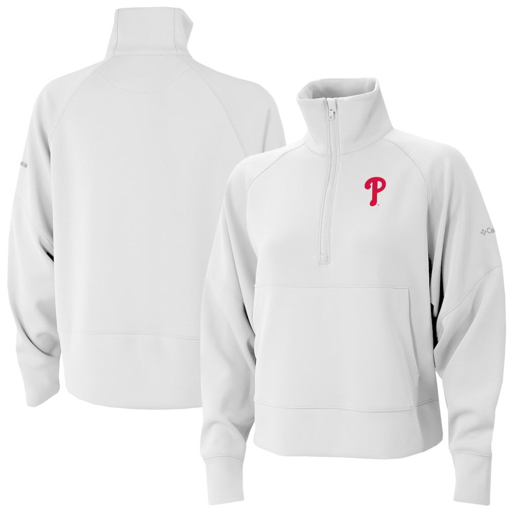 Philadelphia Phillies Women's Wickhams Hills Raglan Omni-Wick Quarter-Zip Pullover White