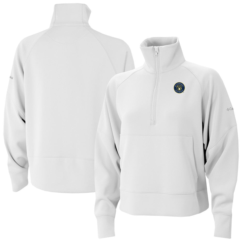 Milwaukee Brewers Women's Wickhams Hills Raglan Omni-Wick Quarter-Zip Pullover White
