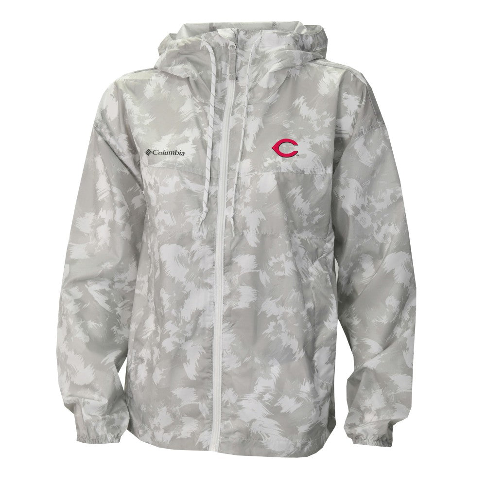 Cincinnati Reds Women's Flash Challenger Full-Zip Hoodie Windbreaker Jacket Gray/White