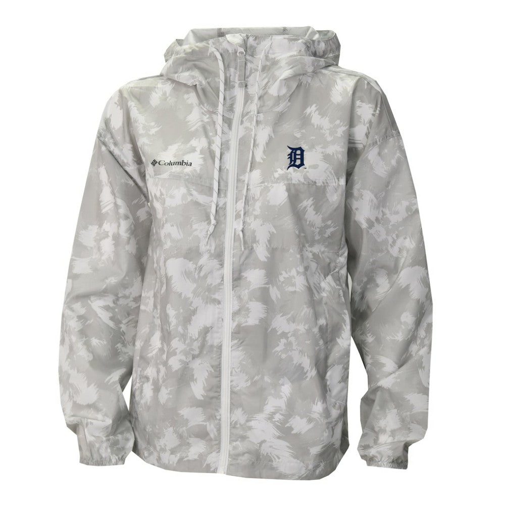 Detroit Tigers Women's Flash Challenger Full-Zip Hoodie Windbreaker Jacket Gray/White