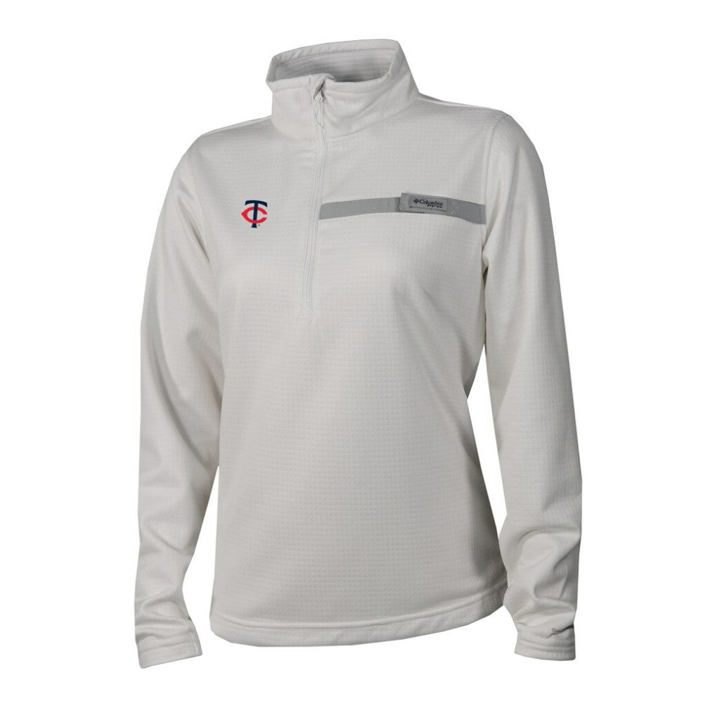 Minnesota Twins Women's Skiff Guide Fleece Half-Zip Pullover Jacket White