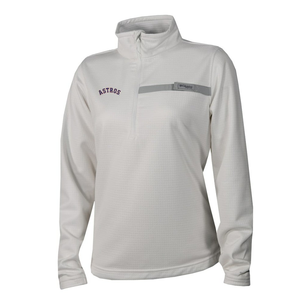 Houston Astros Women's Skiff Guide Fleece Half-Zip Pullover Jacket White