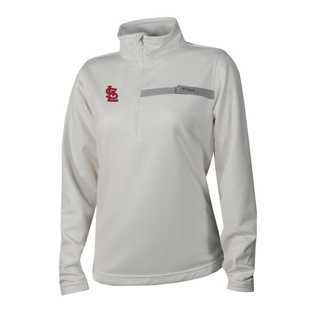 St. Louis Cardinals Women's Skiff Guide Fleece Half-Zip Pullover Jacket White