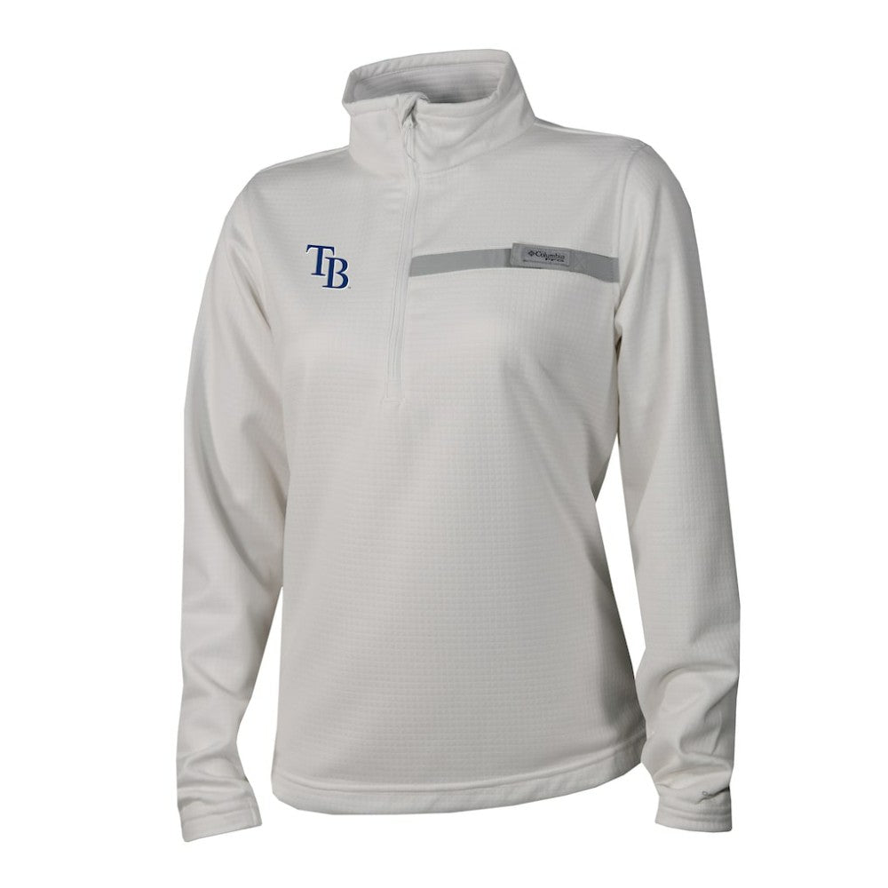 Tampa Bay Rays Women's Skiff Guide Fleece Half-Zip Pullover Jacket White