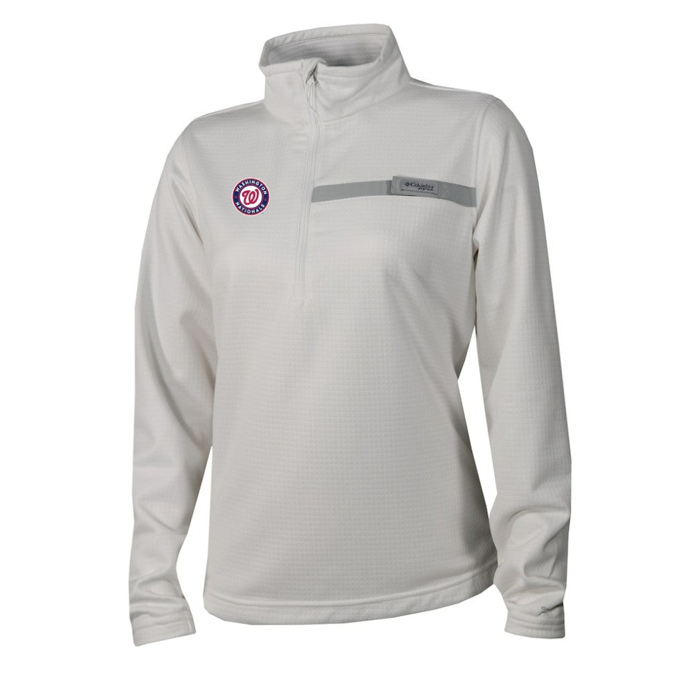 Washington Nationals Women's Skiff Guide Fleece Half-Zip Pullover Jacket White