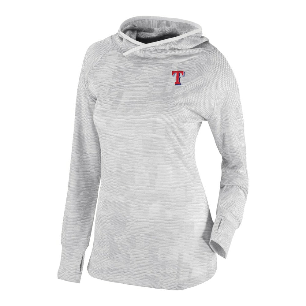 Texas Rangers Women's Omni-Wick Sunday Ball Raglan Pullover Hoodie White