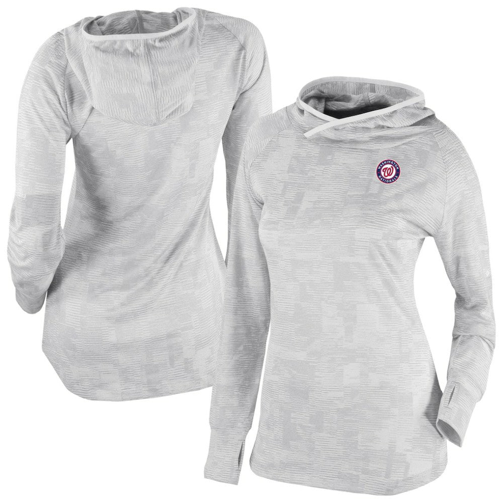 Washington Nationals Women's Omni-Wick Sunday Ball Raglan Pullover Hoodie White