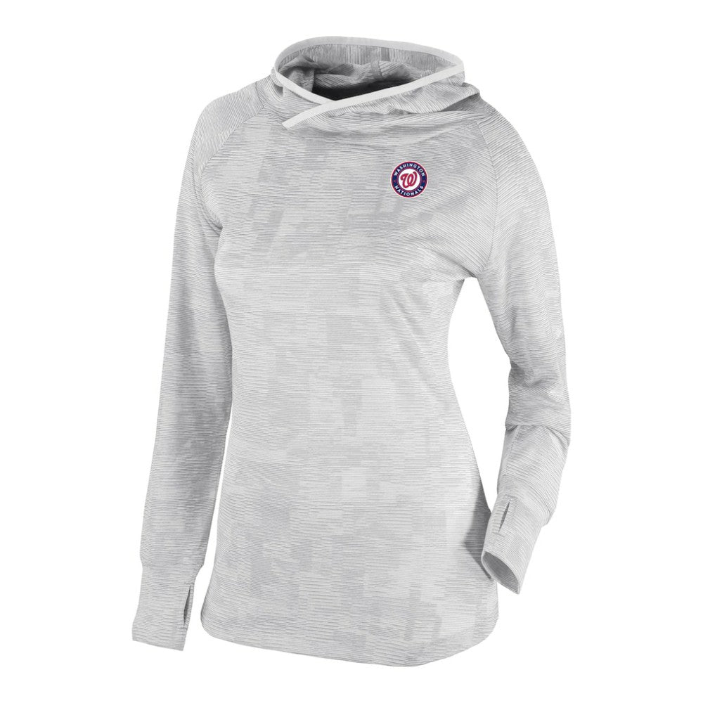 Washington Nationals Women's Omni-Wick Sunday Ball Raglan Pullover Hoodie White