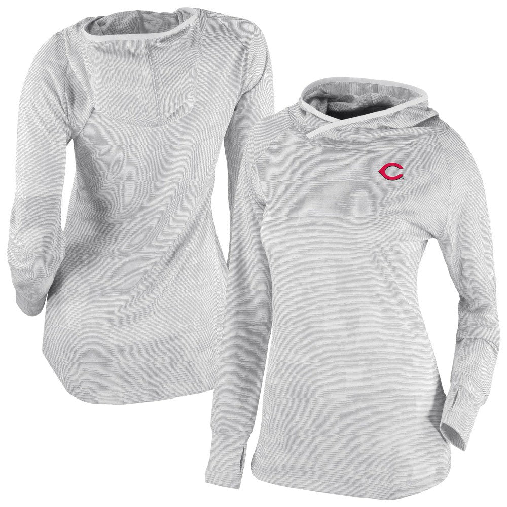 Cincinnati Reds Women's Omni-Wick Sunday Ball Raglan Pullover Hoodie White