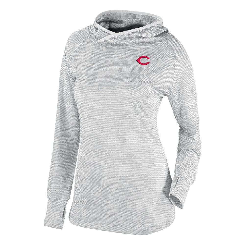 Cincinnati Reds Women's Omni-Wick Sunday Ball Raglan Pullover Hoodie White