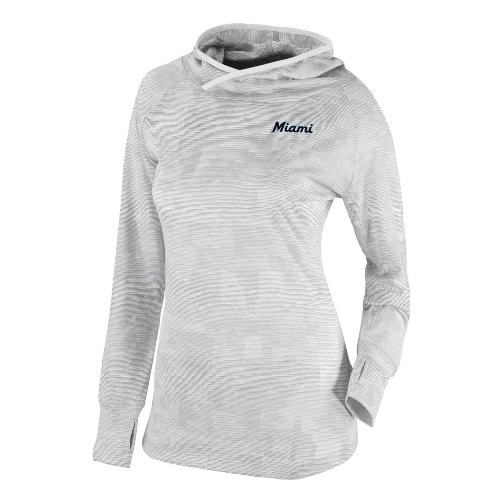 Miami Marlins Women's Omni-Wick Sunday Ball Raglan Pullover Hoodie White