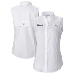 Miami Marlins Women's Tamiami Sleeveless Shirt White