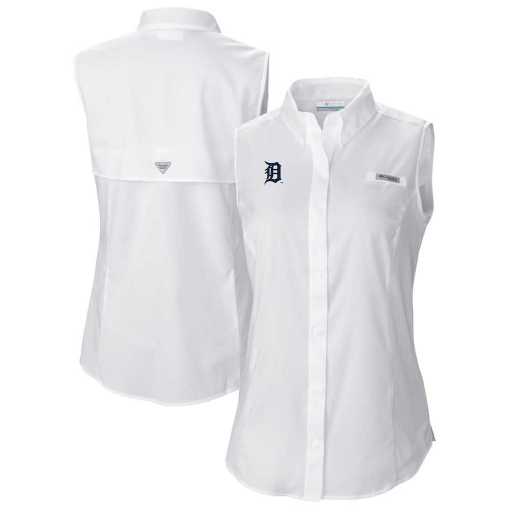 Detroit Tigers Women's Tamiami Sleeveless Shirt White
