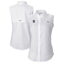 Detroit Tigers Women's Tamiami Sleeveless Shirt White