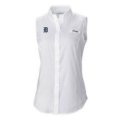 Detroit Tigers Women's Tamiami Sleeveless Shirt White