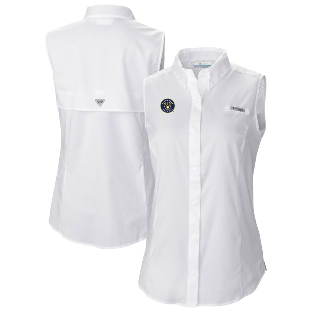 Milwaukee Brewers Women's Tamiami Sleeveless Shirt White