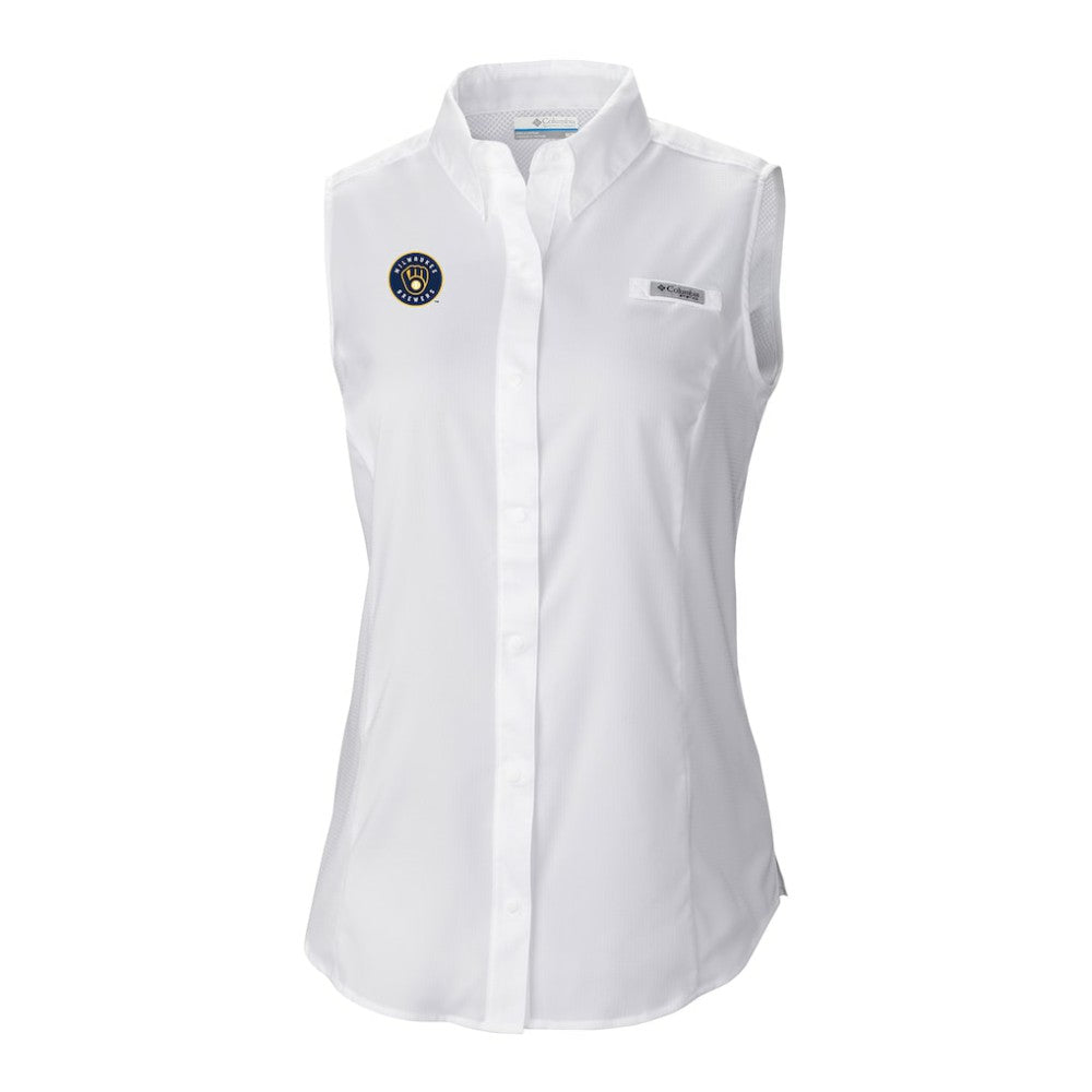 Milwaukee Brewers Women's Tamiami Sleeveless Shirt White