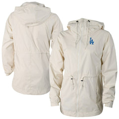 Los Angeles Dodgers Women's Lily Park Full-Zip Rain Jacket Cream