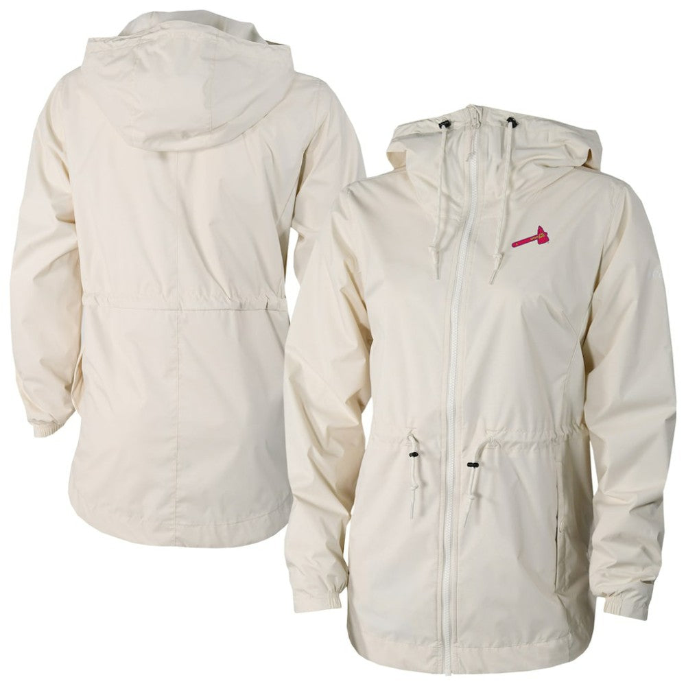 Atlanta Braves Women's Lily Park Full-Zip Rain Jacket Cream