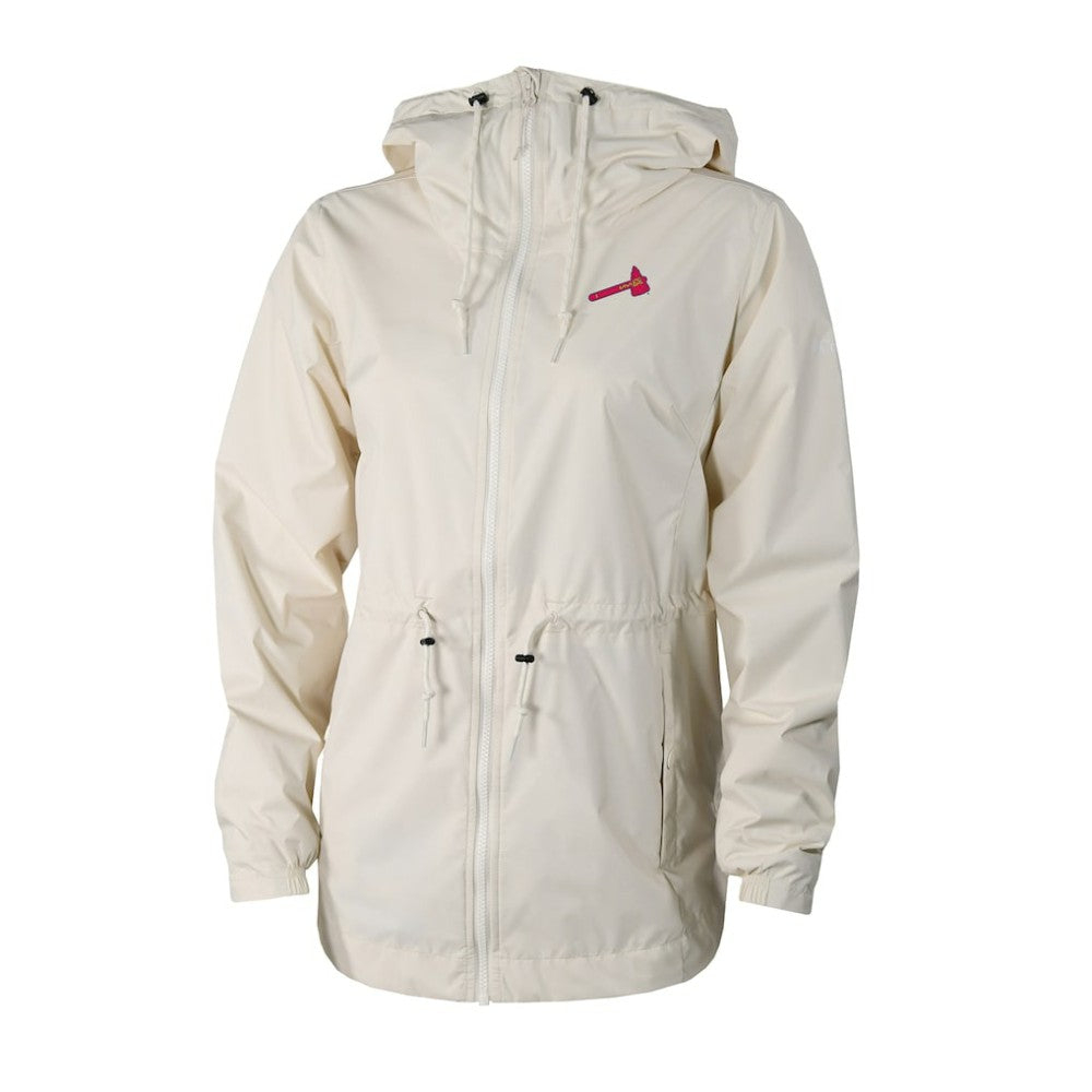 Atlanta Braves Women's Lily Park Full-Zip Rain Jacket Cream