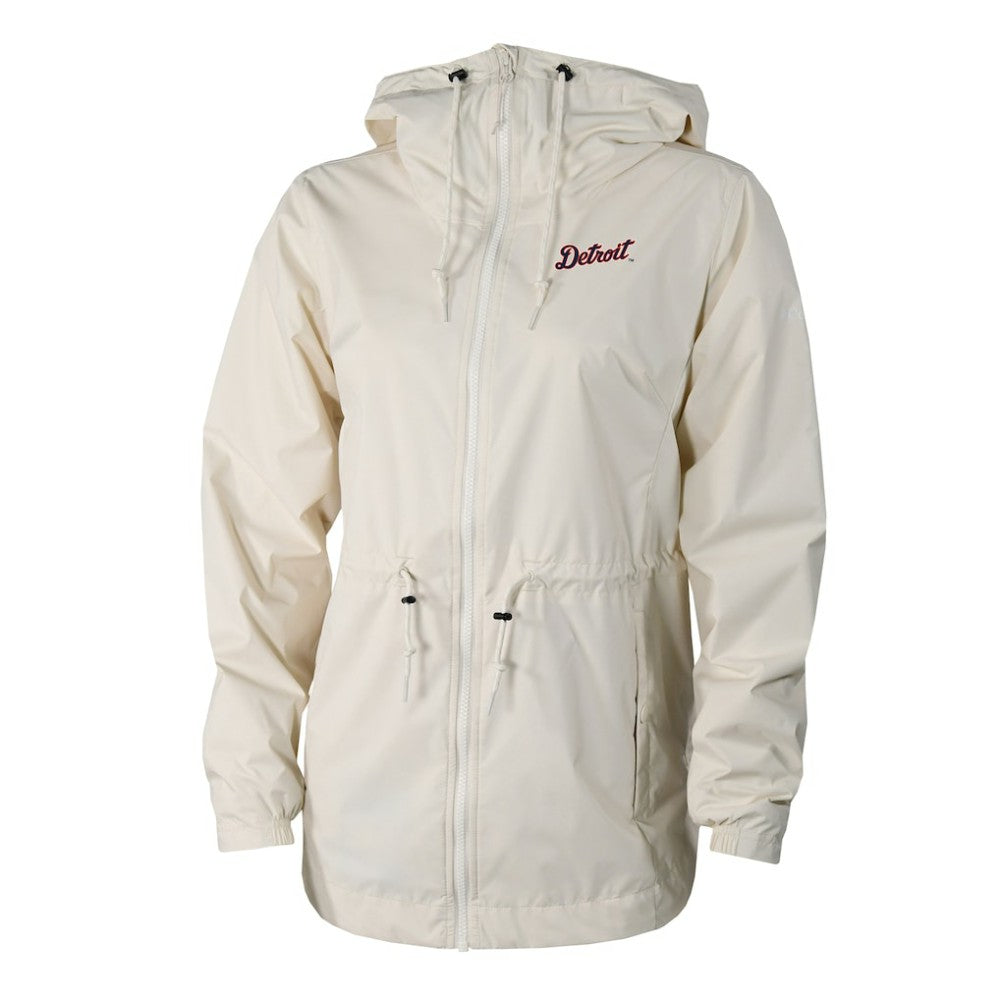 Detroit Tigers Women's Lily Park Full-Zip Rain Jacket Cream