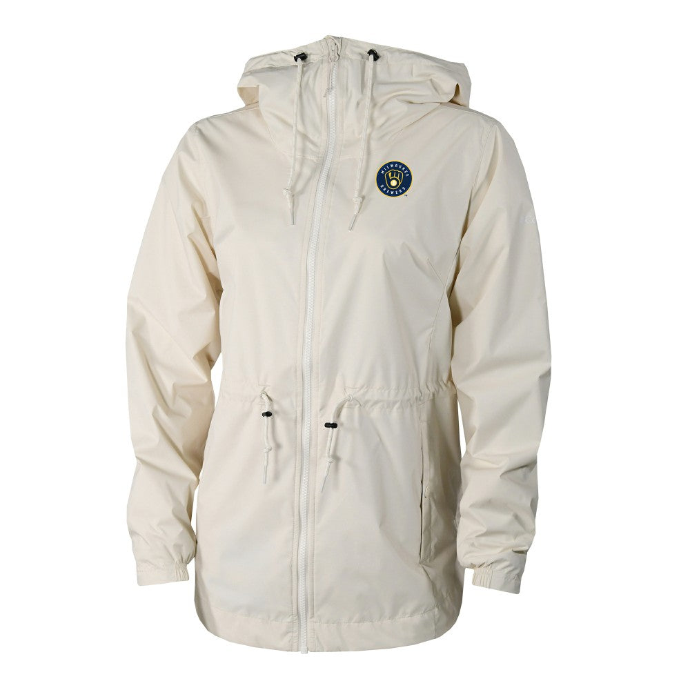 Milwaukee Brewers Women's Lily Park Full-Zip Rain Jacket Cream