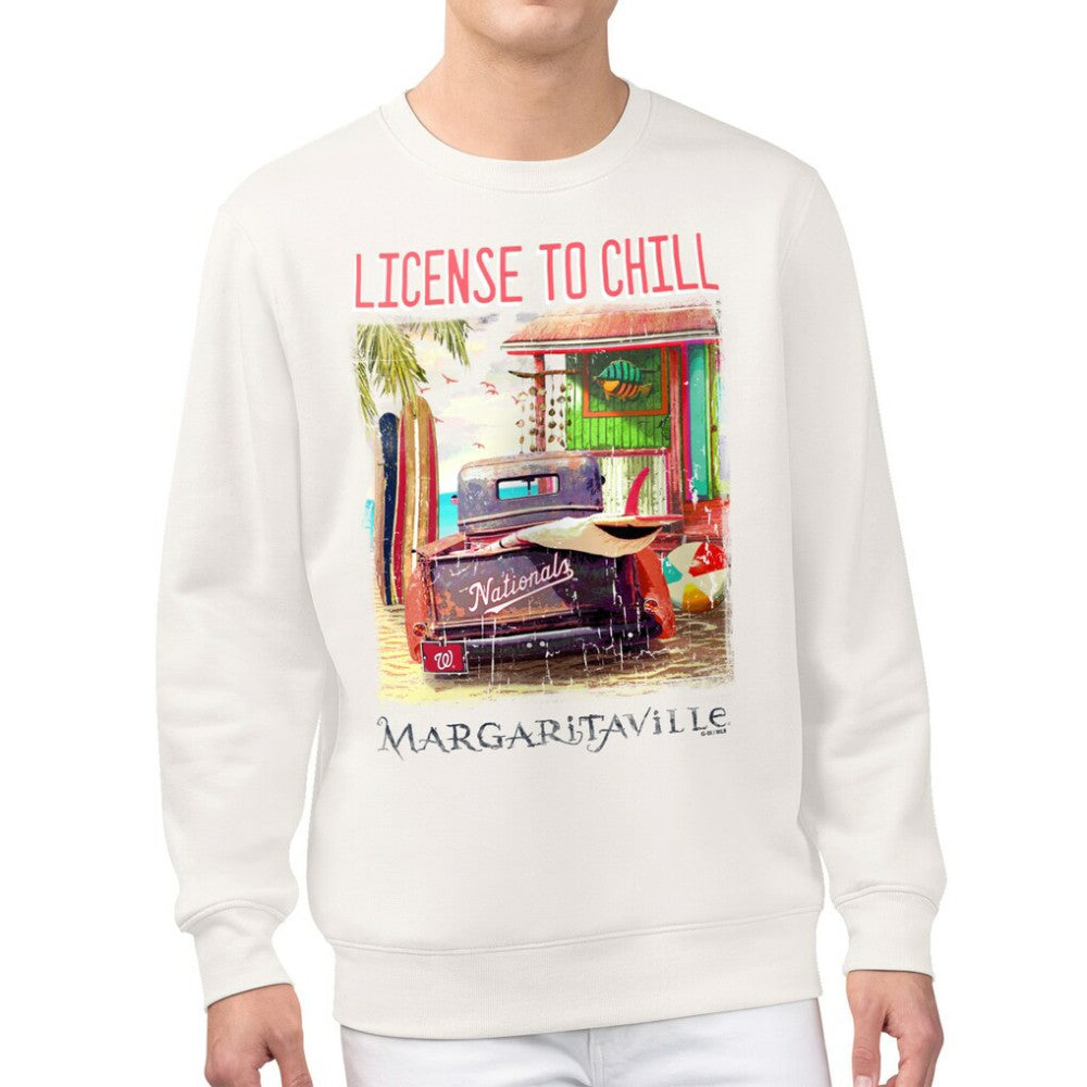 Washington Nationals Margaritaville License to Chill Fleece Sweatshirt Cream