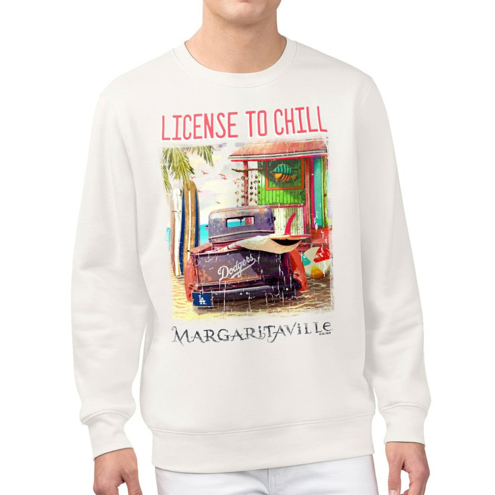 Los Angeles Dodgers Margaritaville License to Chill Fleece Sweatshirt Cream